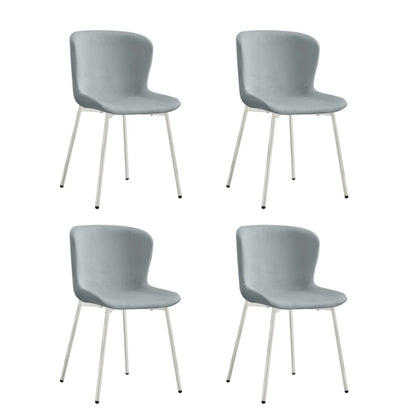 Lot de 4 chaises ELEN chrome velours