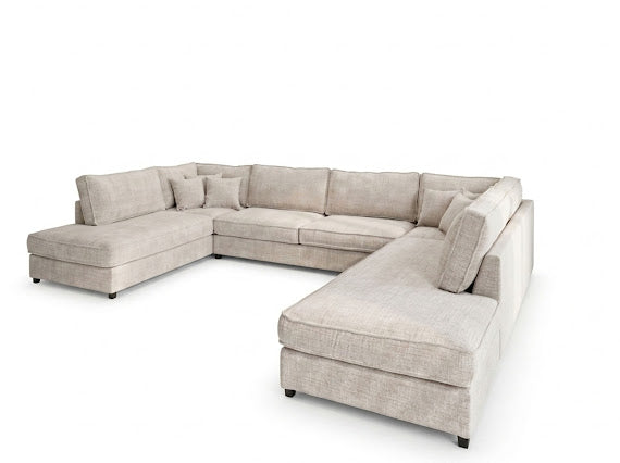Canapé panoramique Brussel beige tissu Marbella
