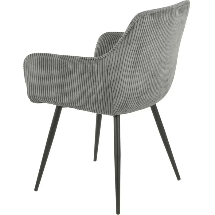 Lot de 2 chaises COLORADO assise velours c?telé et pieds métal