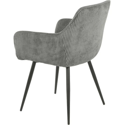 Lot de 2 chaises COLORADO assise velours c?telé et pieds métal