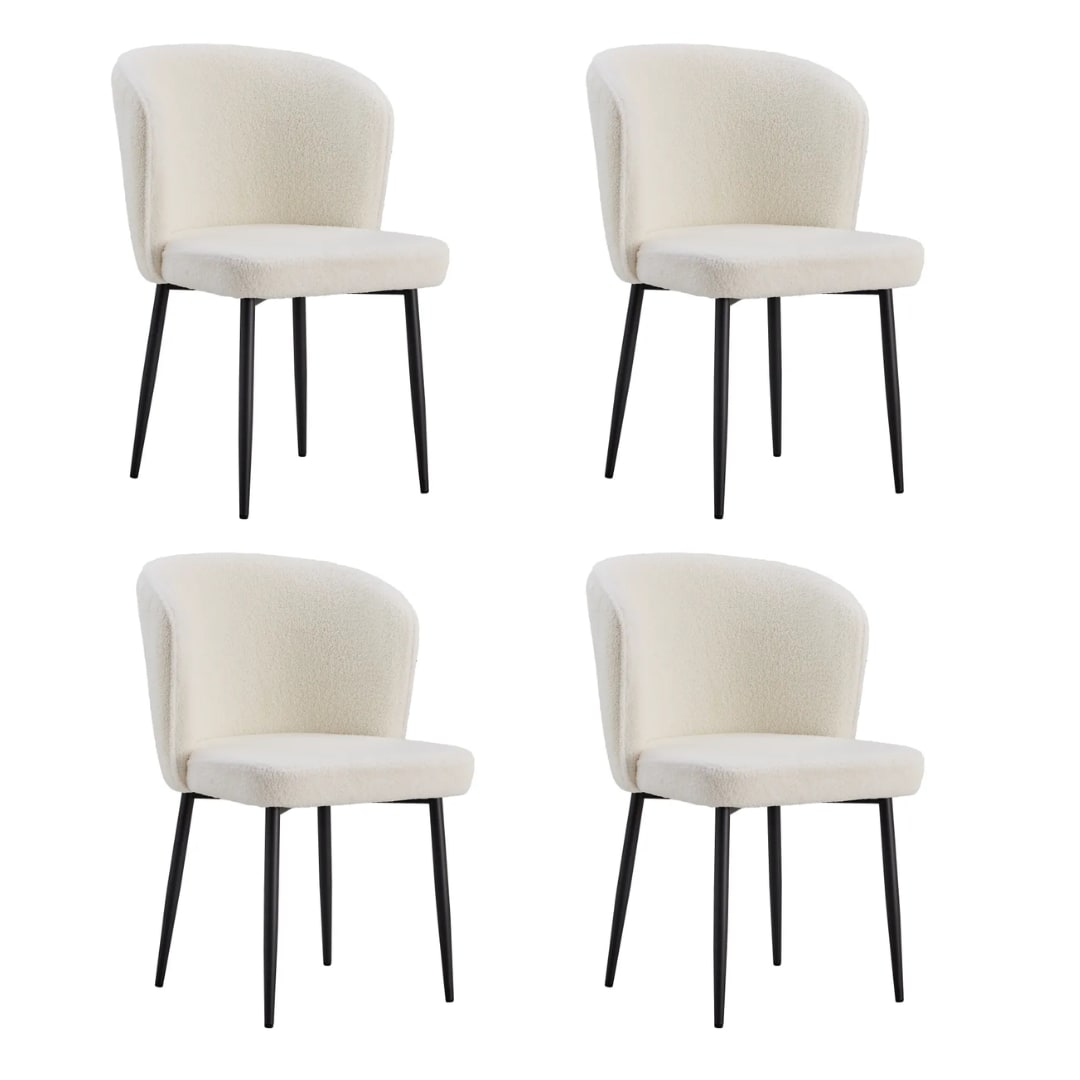 Lot de chaises moderne DIANA Métal noir velours