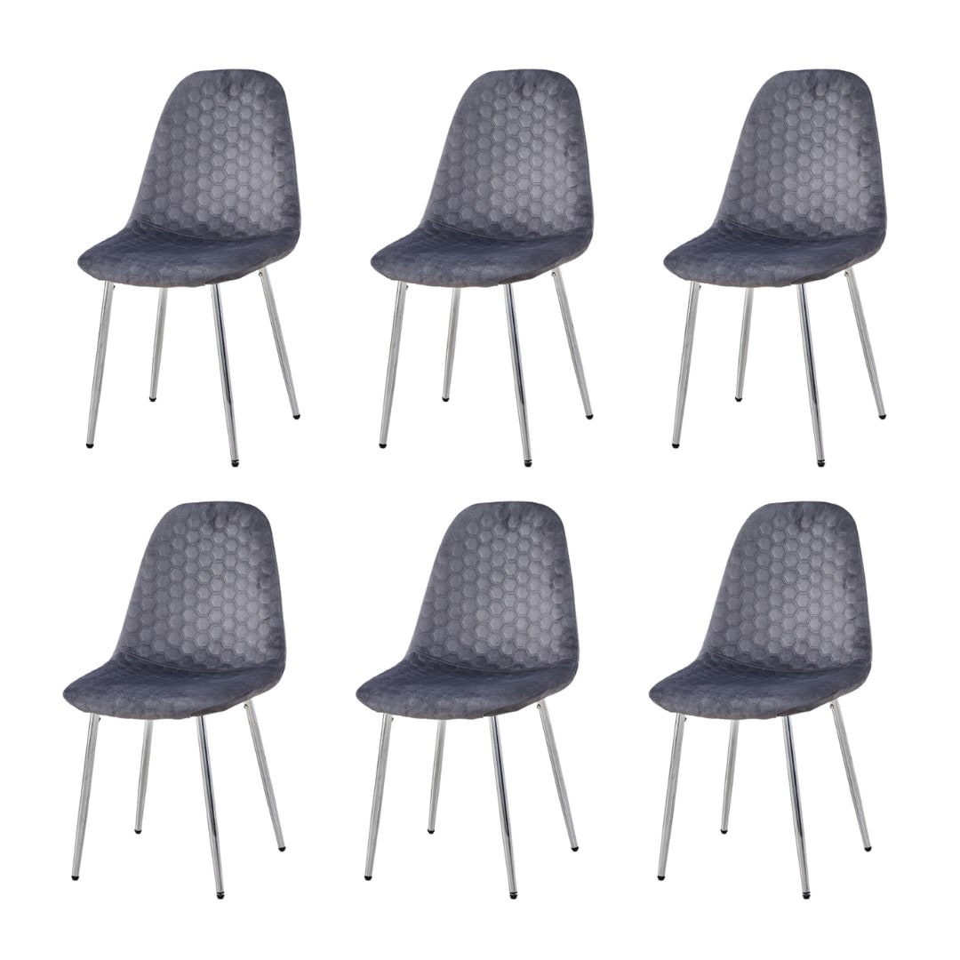 Lot de chaises Scandinave ALVEOLE Chrome