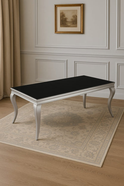 Table basse BAROQUE Chrome  120x60x45 cm