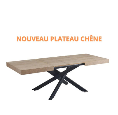TABLE EXTENSIBLE A RALLONGE BALNI EN CHENE 140/220