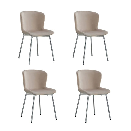 Lot de 4 chaises ELEN chrome velours