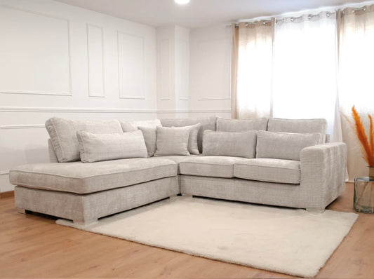 CANAPE MARBELLA ANGLE GAUCHE LIGHT GRIS 315X230cm