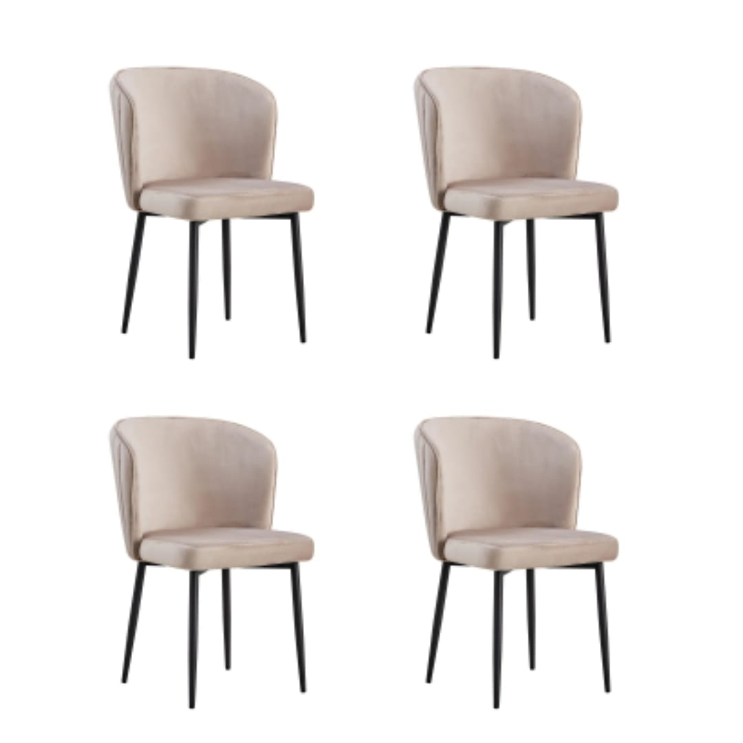 Lot de chaises moderne DIANA Métal noir velours