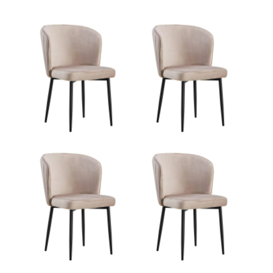 Lot de chaises moderne DIANA Métal noir velours
