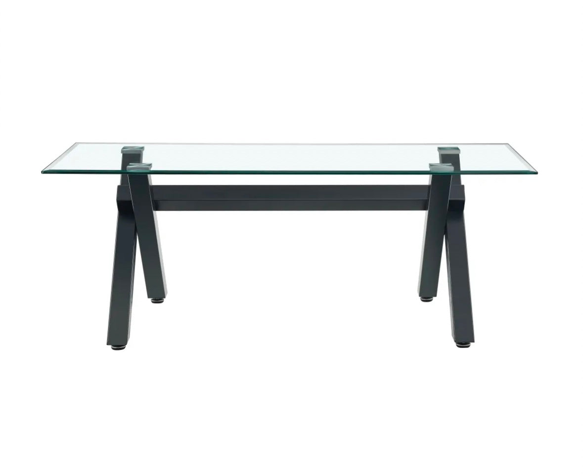 TABLE BASSE IXE METAL TRANSPARENT 120x60x45cm