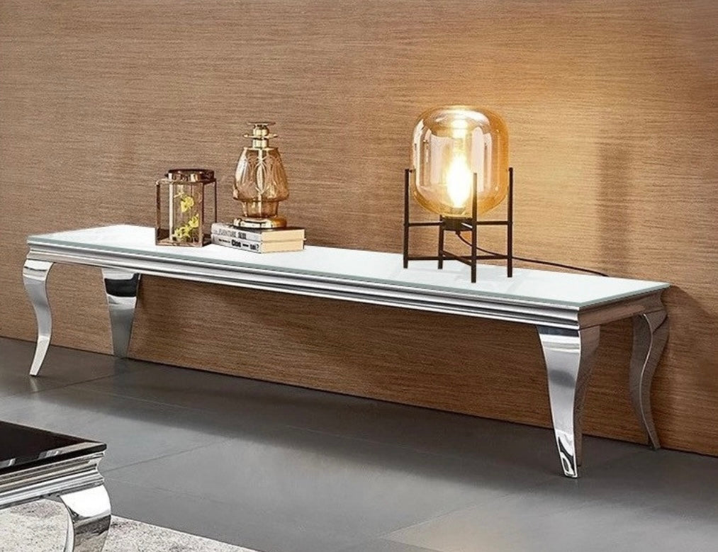 Meuble TV BAROQUE Chrome 160x45x45 cm