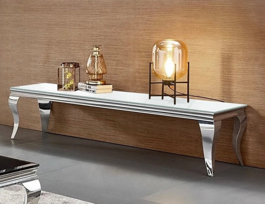 Meuble TV BAROQUE Chrome 160x45x45 cm