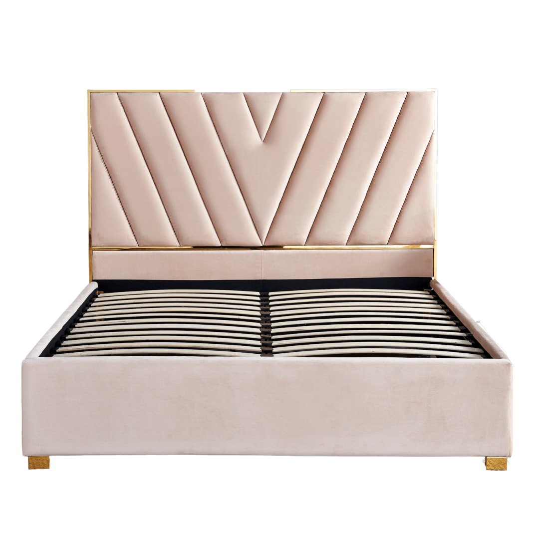 LIT VERA VELOURS BEIGE 160X200 cm