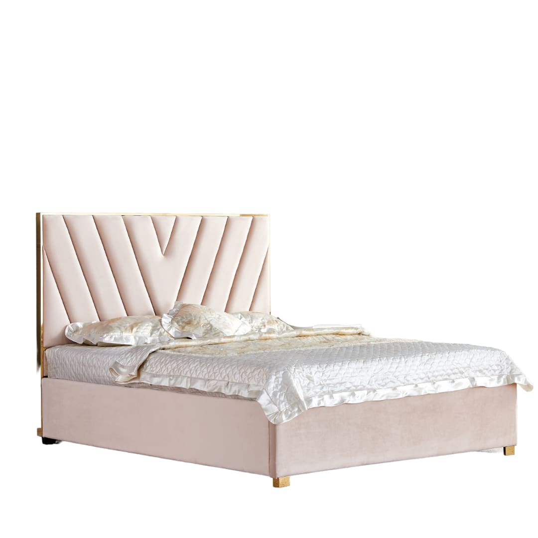 LIT VERA VELOURS BEIGE 160X200 cm