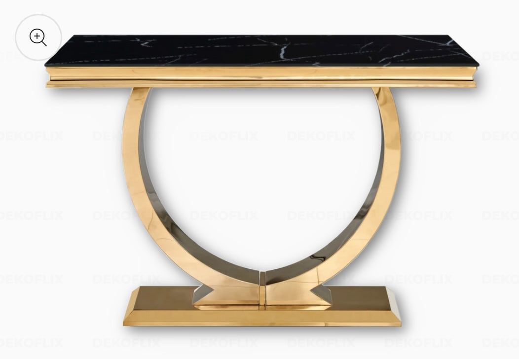 CONSOLE OMEGA GOLD MARBRE NOIR 120X40X78CM