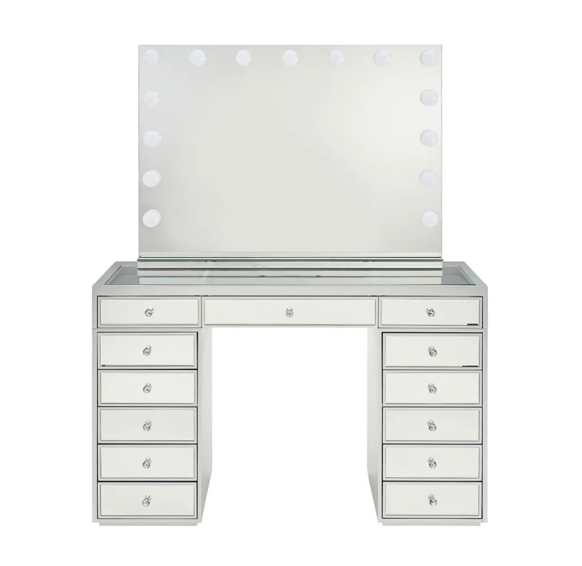 ENSEMBLE COIFFEUSE MIROIR + MIROIR BLUETOOTH AVEC LED