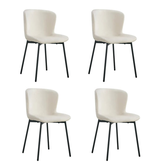 Lot de 4 chaises ELEN métal noir velours