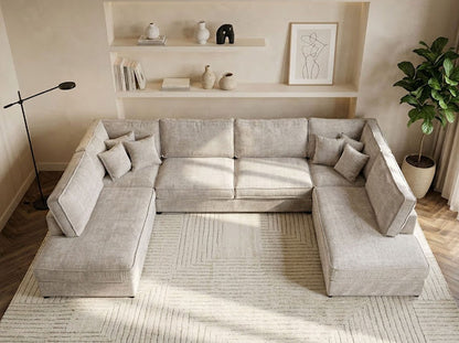 Canapé panoramique Brussel beige tissu Marbella