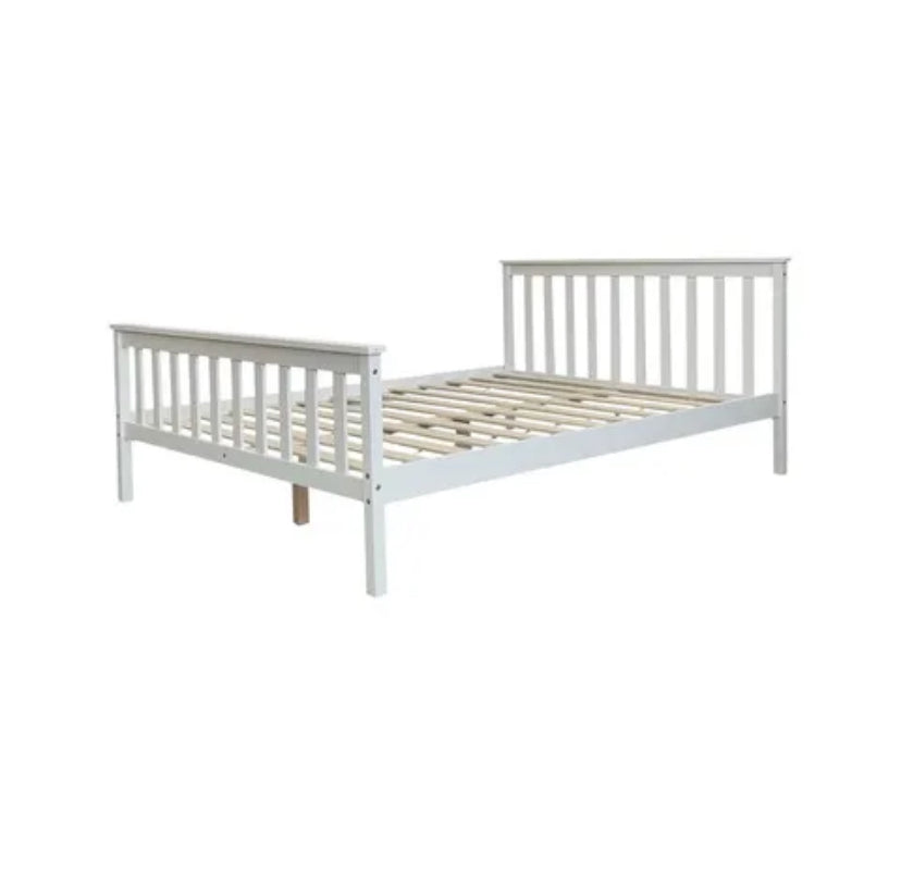LIT BATNA EN BOIS BLANC 140x190cm
