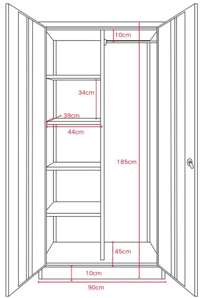 ARMOIRE EN METAL 90x45x185cm