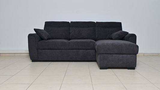 CANAPE AMALFI CONVERTIBLE ANGLE REVERSIBLE TISSUS ANTHRACITE WATERPROOF 238X155CM