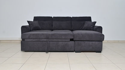 CANAPE AMALFI CONVERTIBLE ANGLE REVERSIBLE TISSUS ANTHRACITE WATERPROOF 238X155CM