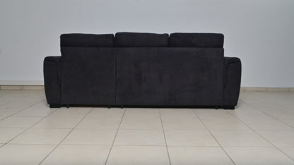 CANAPE CONVERTIBLE ANGLE REVERSIBLE TISSUS ANTHRACITE 238X155CM