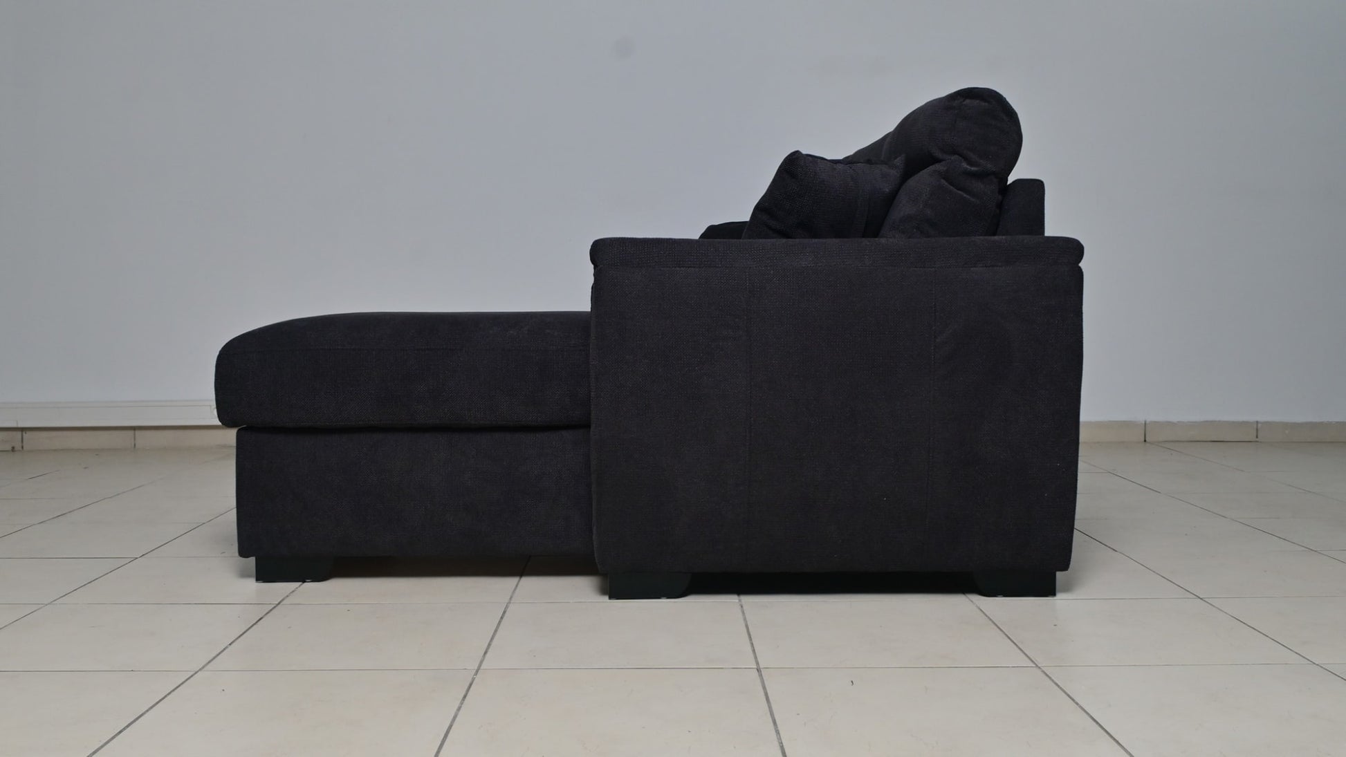 CANAPE AMALFI CONVERTIBLE ANGLE REVERSIBLE TISSUS ANTHRACITE WATERPROOF 238X155CM