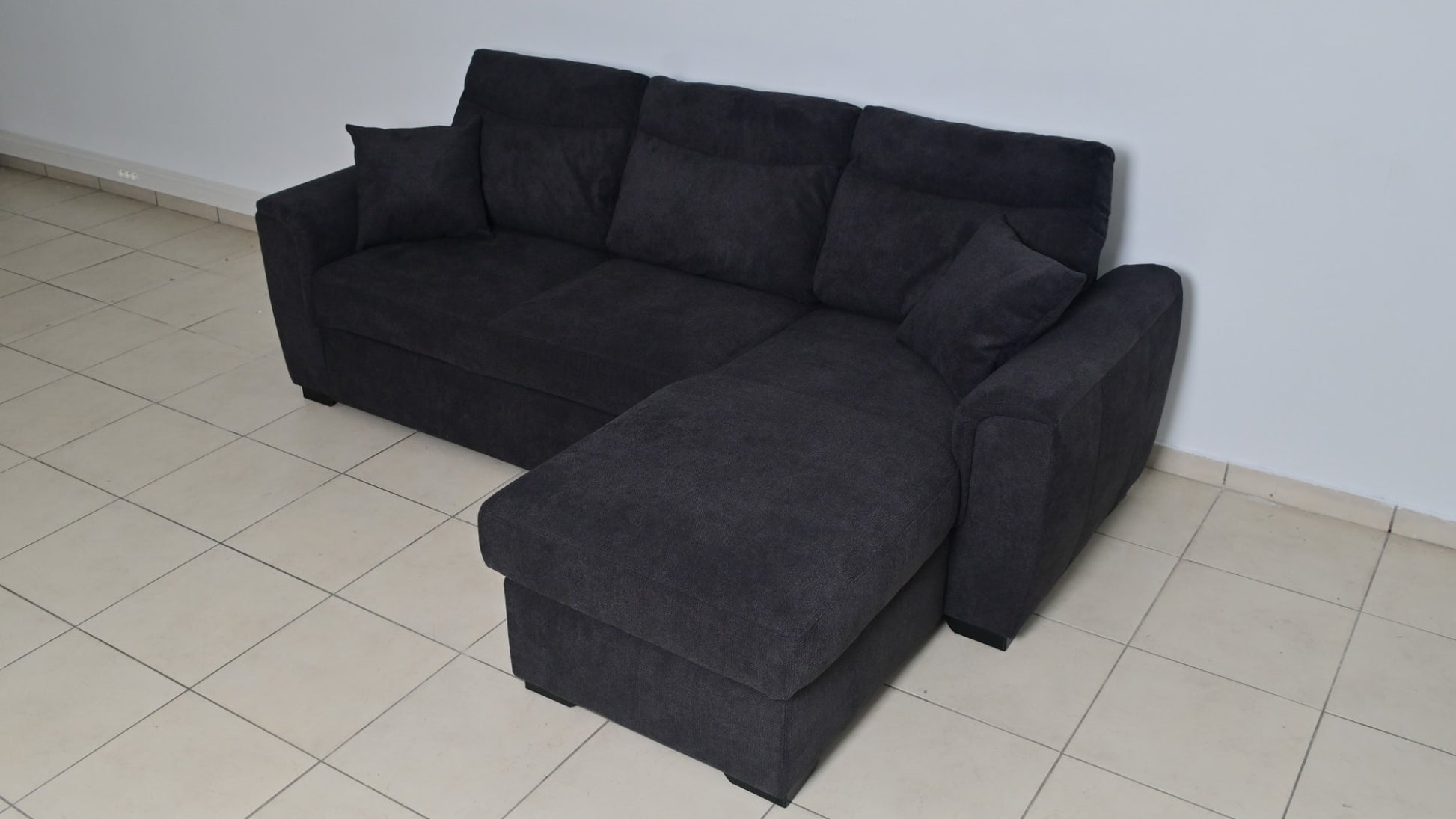 CANAPE AMALFI CONVERTIBLE ANGLE REVERSIBLE TISSUS ANTHRACITE WATERPROOF 238X155CM