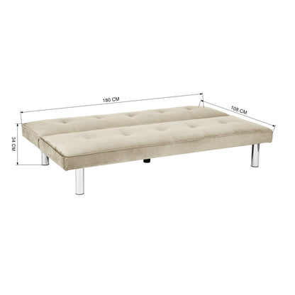 BANQUETTE CONVERTIBLE CLIC CLAC CHROME LATTE