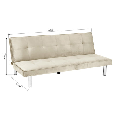 BANQUETTE CONVERTIBLE CLIC CLAC CHROME LATTE