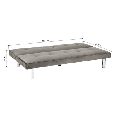 BANQUETTE CONVERTIBLE CLIC CLAC CHROME TAUPE
