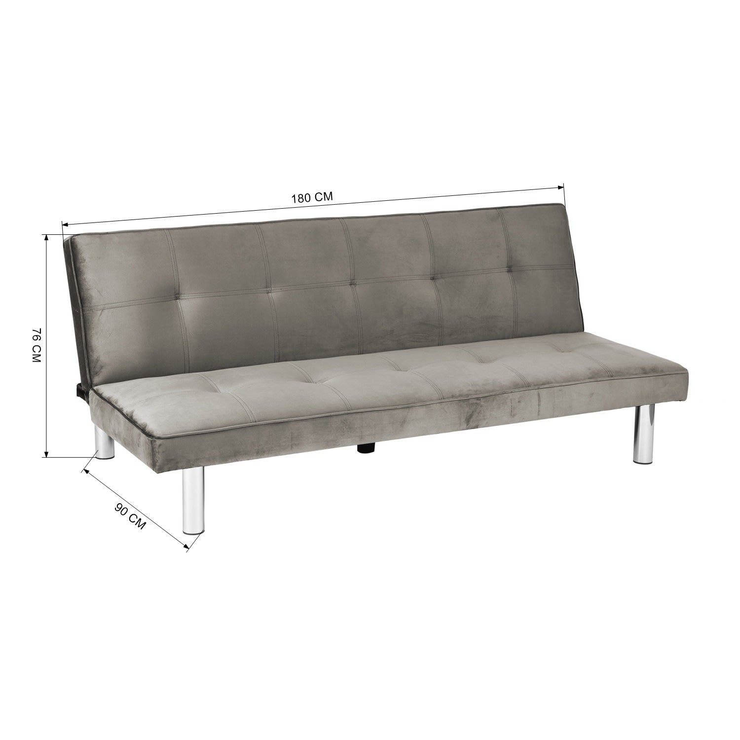 BANQUETTE CONVERTIBLE CLIC CLAC CHROME TAUPE