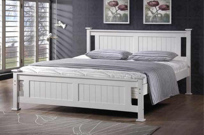 LIT BATNA EN BOIS BLANC 140x190cm