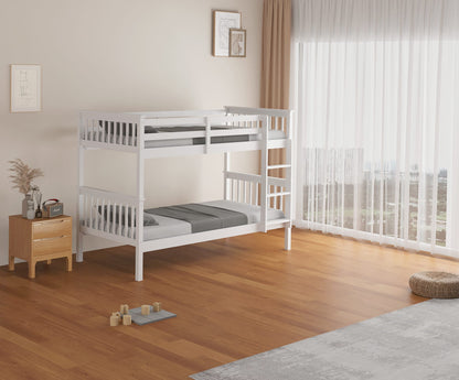 LIT SUPERPOSE BATNA EN BOIS 1+1 BLANC 90X190cm