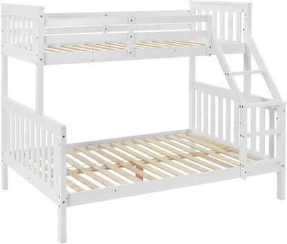 LIT BATNA EN BOIS BLANC 2+1 90X190cm + 140X190cm