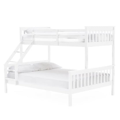 LIT BATNA EN BOIS BLANC 2+1 90X190cm + 140X190cm