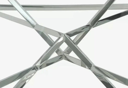 CONSOLE PYRAMIDE CHROME TRANSPARENT 120x40x78 cm