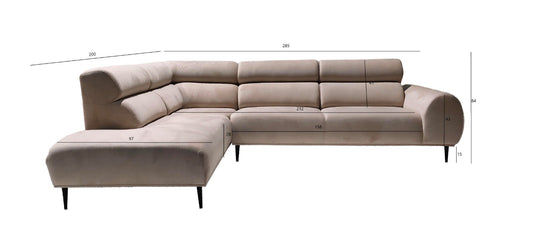 BELMONT CANAPE ANGLE DROIT VELOURS BEIGE