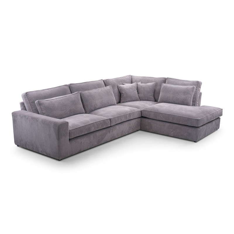 CANAPE LE BRISTOLA ANGLE DROIT CÔTELÉ GRIS 315X230cm