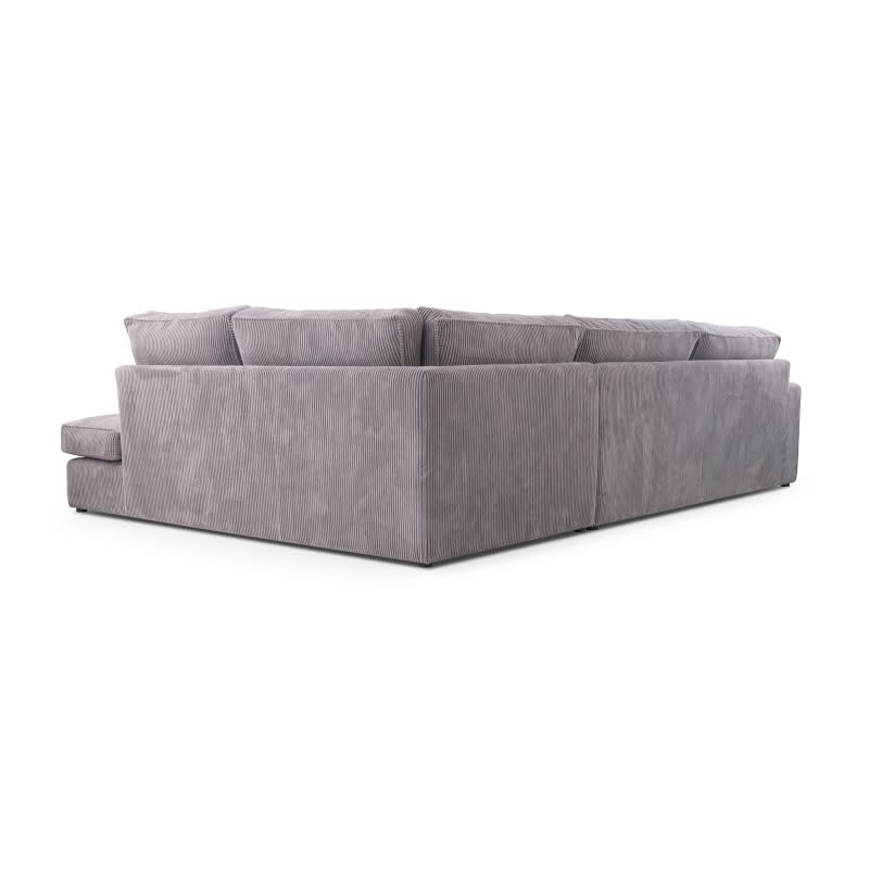CANAPE LE BRISTOLA ANGLE DROIT CÔTELÉ GRIS 315X230cm