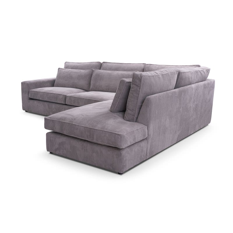 CANAPE LE BRISTOLA ANGLE DROIT CÔTELÉ GRIS 315X230cm