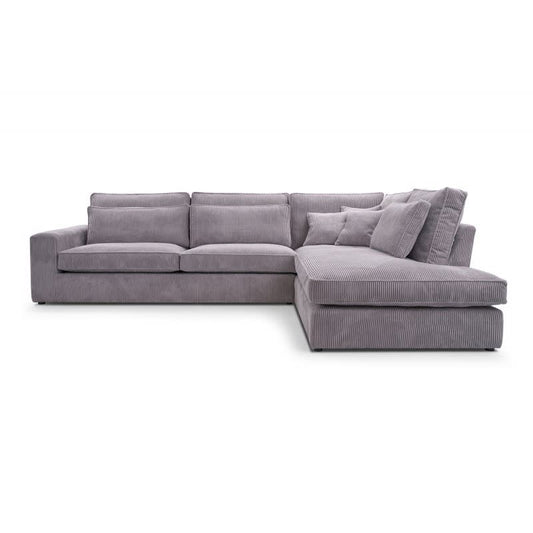 CANAPE LE BRISTOLA ANGLE DROIT CÔTELÉ GRIS 315X230cm