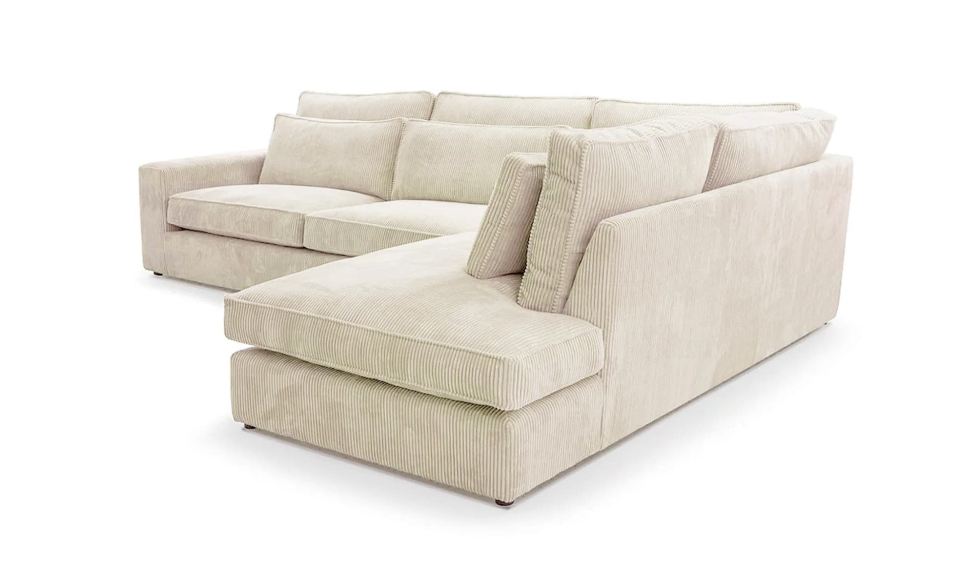 CANAPE BRISTOL ANGLE DROIT COTELE ECRU 316x230cm