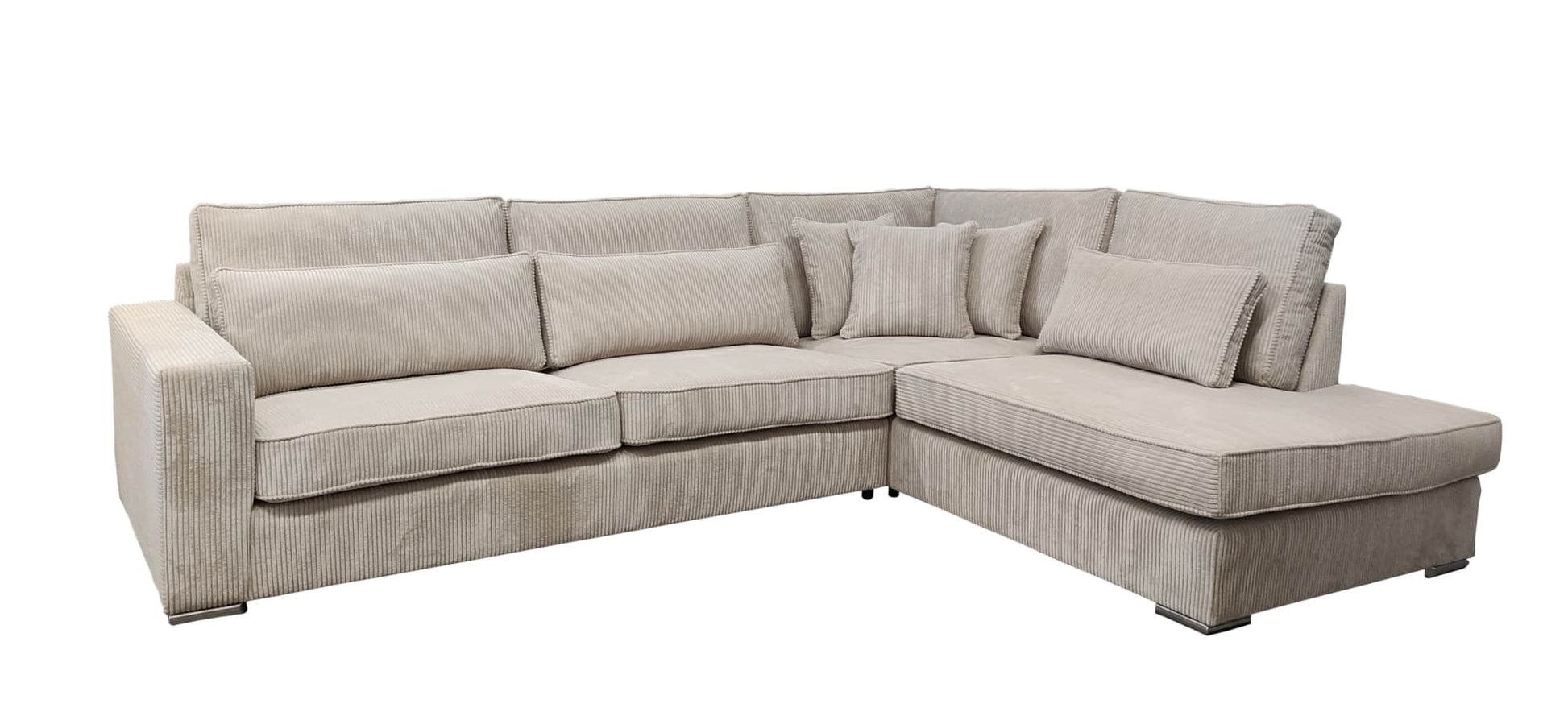 CANAPE LE BRISTOLA ANGLE DROIT CÔTELÉ ÉCRU 315X230cm
