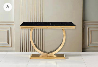 CONSOLE OMEGA GOLD MARBRE NOIR 120X40X78CM