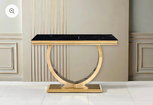 CONSOLE OMEGA GOLD MARBRE NOIR 120X40X78CM
