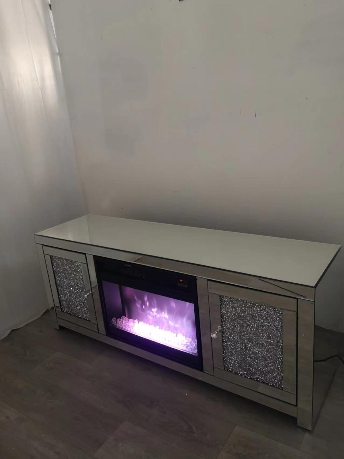 MEUBLE TV CHEMINEE HILARY 150x41x61CM