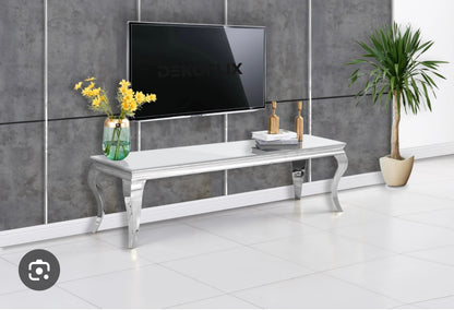 Meuble TV BAROQUE Chrome 160x45x45 cm