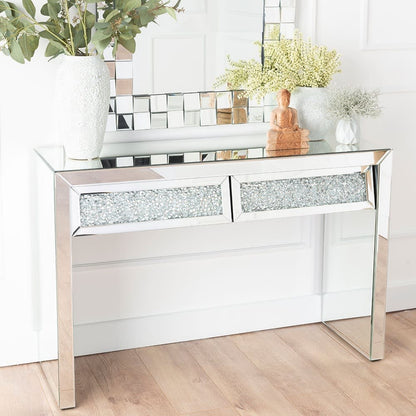 COIFFEUSE MIROIR 2 TIROIRS 110x45x80 cm