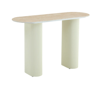 CONSOLE ROXY PIED BEIGE PLATEAU CERAMIQUE TRAVERTIN MAT